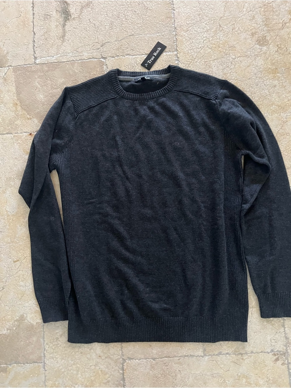 TRUE ROCK Black Crewneck Men's Knit Sweater